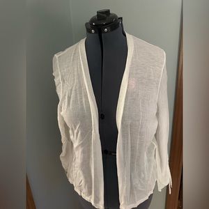 Chico’s long sleeve cardigan. White.